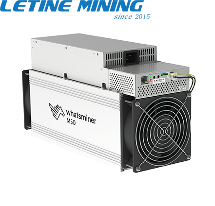 M50 MicroBT Whatsminer mining SHA-256 algorithm with a maximum hashrate of 122.00Th/s mining for a power consumption of 3306W